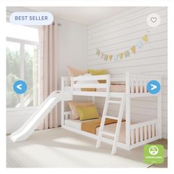 Unopened Max & Lily Bunk Bed w/ Slide (Twin Over Twin)