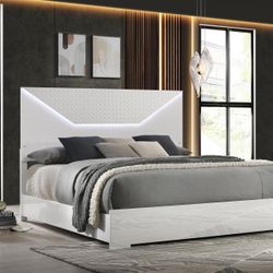 Brand New Queen Bed with Led Lights / Cama Queen con Luces Led Nuevo a Estrenar … Fast 🚚