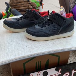 Black Sketchers W/ Lights In Sole- Child Size 4