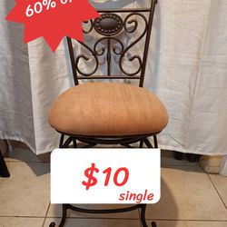 NEW!! 26" Metal Swivel Chair With Brown Velvet Seat $10