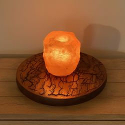 Himalayan Pink Salt Candle With Fractal Burned Base