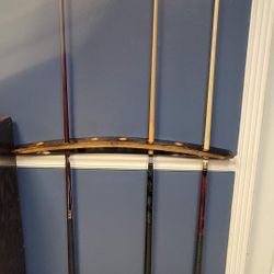 Bourbon Barrel Wall Mountable Pool Cue Racks 