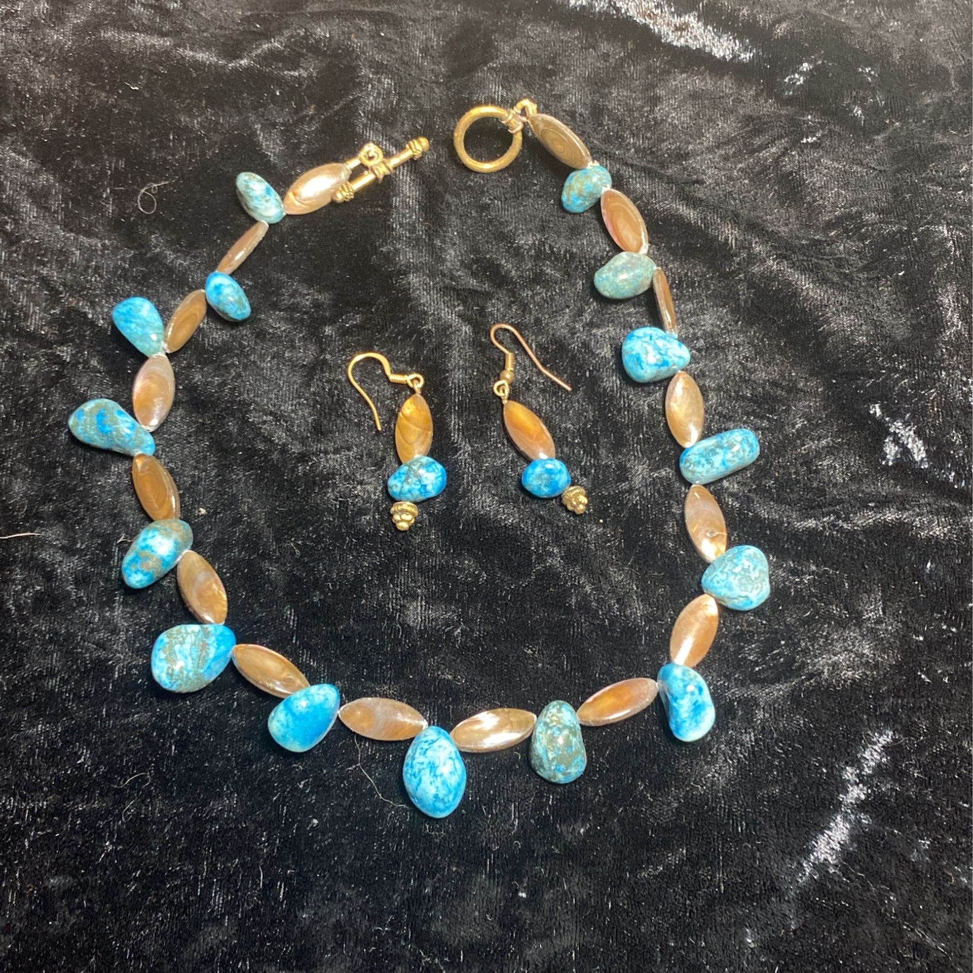 Brown and Turquoise Beaded Jewelry 