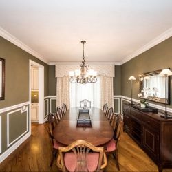 Dining Set: Table, 8 Chairs, Buffet Cabinet 