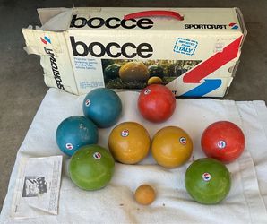 Vintage 1981 Sportcraft Bocce Ball with Box , Balls & Instructions