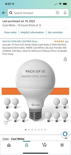 Unopened Vanity Light Bulbs 