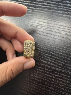 Gold Filled Nugget Ring Over 925