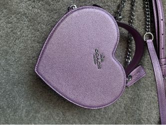 Stylish Coach Heart Women's Crossbody Bag - Silver/Metallic Lilac (CP020)