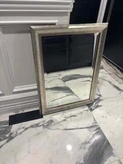 Silver Framed Rectangular Wall Mirror