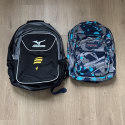 Mizuno And Jansport Backpacks