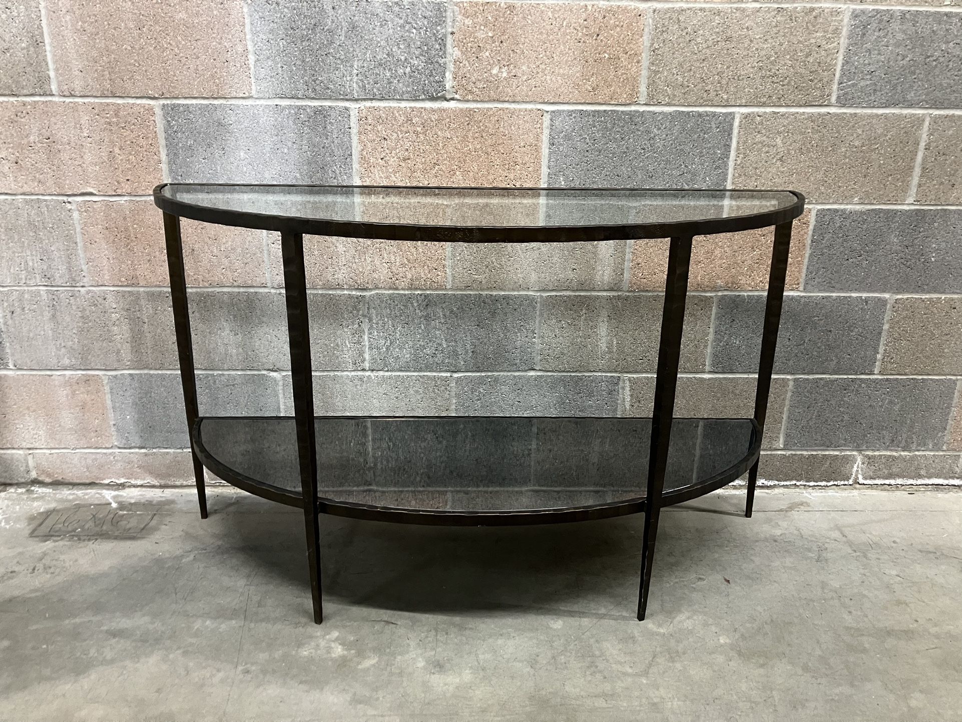 STUNNING Crate & Barrel "Clairemont" Demilune Console Table!