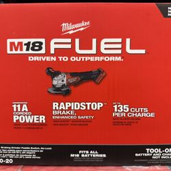 Milwaukee M18 FUEL 18V Lithium-Ion Brushless Cordless 4-1/2 in./5 in. Grinder w/Paddle Switch