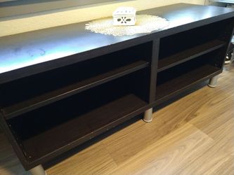 Dark Brown TV Stand with Open Shelves 20"tall