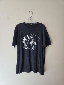 Graphic Ace Cards Cowboy Tee - Charcoal