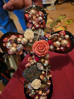 Handmade Jeweled Decorative Cross