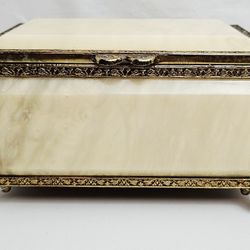 Vintage Reuge Music Box With Dolphin Feet Made In Italy Swiss Musical Movement 
