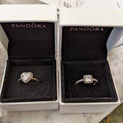 PANDORA STERLING SILVER RING SZ 5 each 