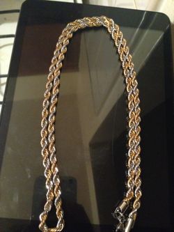 Gold Plated Two Tone Rope Chain