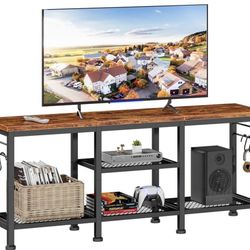 TV Stand Entertainment Center with Open Storage Shelves,