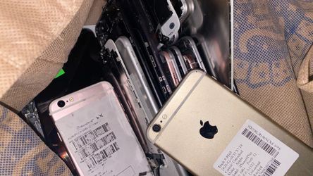 Box of phone parts