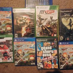 8 Video  Games PS4 ,PS2,Xbox One,Xbox 360