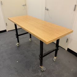Adjustable Height Wood Top Workbench