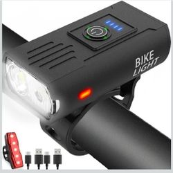 Victoper Bike Light, High Lumens Super Bright Bicycle Lite, 6+4 Modes USB Rechargeable Bike Headlight & Taillight Set, Waterproof Safety Bike Front & 