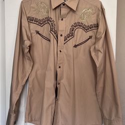 Brown Men’s Western Shirt Medium