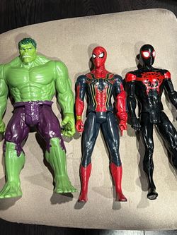 Marvel 12” titan Action Figure Set Hulk & Spider-Man & Miles morales