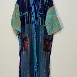 New silk tie-dye printed kimono