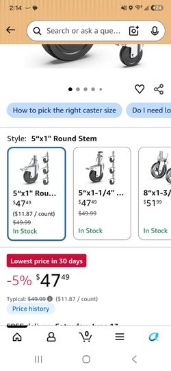 HOLKIE 4 ROUND STEM SCAFFOLDING CASTERS (1" DIAMETER ROUND STEM)