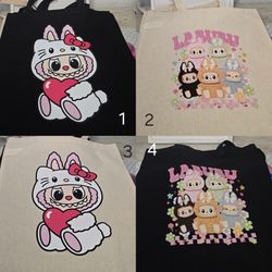 Custom Labubu Canvas Tote Bags