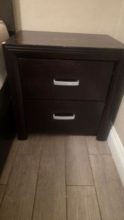 Dark Brown 2-Drawer Nightstand