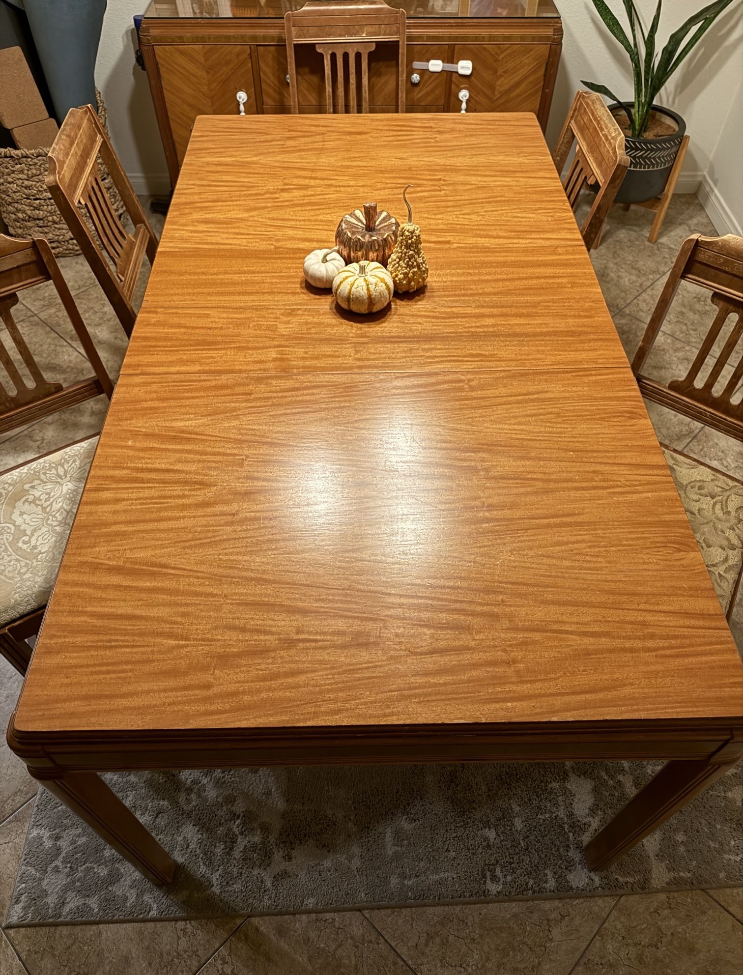 Vintage 1970s Wood Oak Dining Set w/Buffet