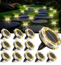 12 Pack Solar Ground Lights Outdoor Waterproof, Upgraded Solar Garden Lights Landscape Light for Walkway Pathway L
