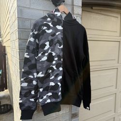 Black & White Camo Bape Hoodie