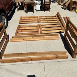 Twin Bunk bed - twin over twin / L shaped - wood