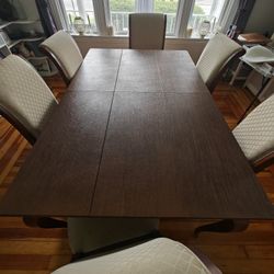 Solid Wood Table  8 Chairs 70in -102in