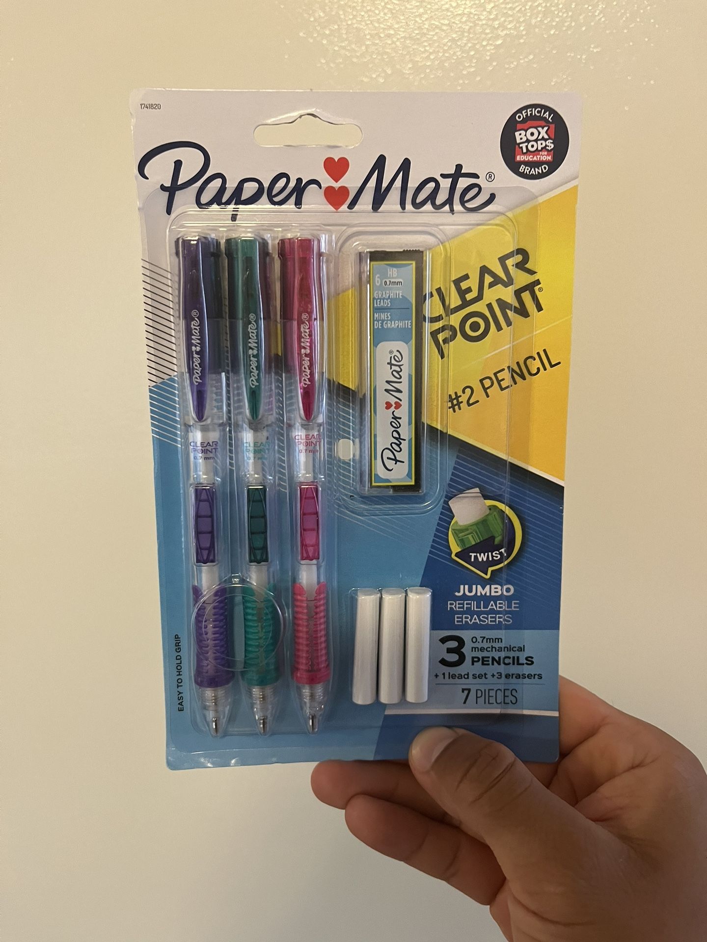 Papermate Clearpoint #2 Mechanical Pencil 3 Pencils 1 Lead Set 3 Erasers