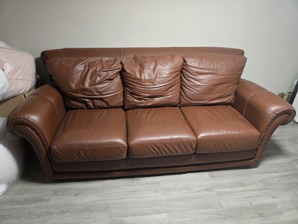 Brown Leather Couch