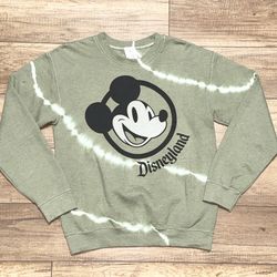 Disneyland Tie Dye Disney Parks Mickey Mouse Logo Pullover Sweatshirt Womens S