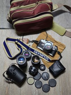 Vintage Olympus camera working , Lenses and accessories