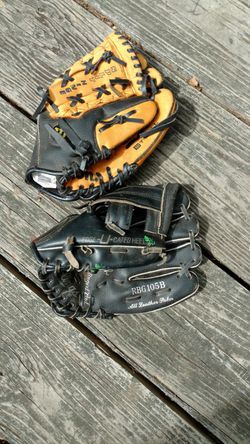 Wilson and Rawlings Little League gloves