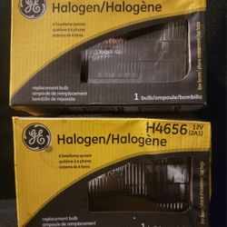 Lot of # 2 NOS H4656GE Halogen Sealed Beam Headlight 12V 4652 4x6" H4656