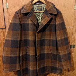 Pendleton 3 Button Heavy Wool Plaid Men's Coat