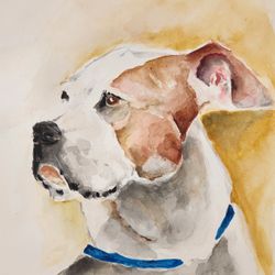 Watercolor Painting,Dog Portrait,10x14 "