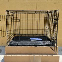 Brand New In Box 24" Sm'md Dog Crate Foldable Portable 2 Door Puppy Dog Cage With Bottom Floor Pan. Jaula De Mascota Sm'md Dog Kennel 