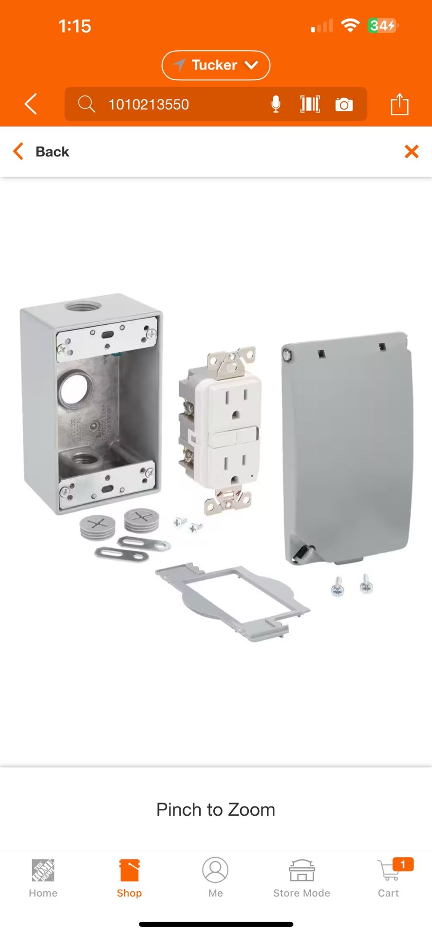 Commercial Electric 1-Gang Metal Weatherproof Electrical Box, Cover and GFCI Kit (24-in-1 Configurations), Gray