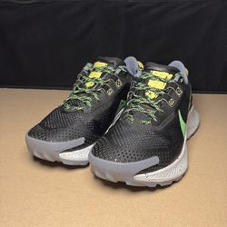 Nike Pegasus Trail 3 Men Size 7/ Womens Size 8.5 Black Green Grey Trail Running