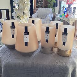 Frosted Cylinder Candles Holder 